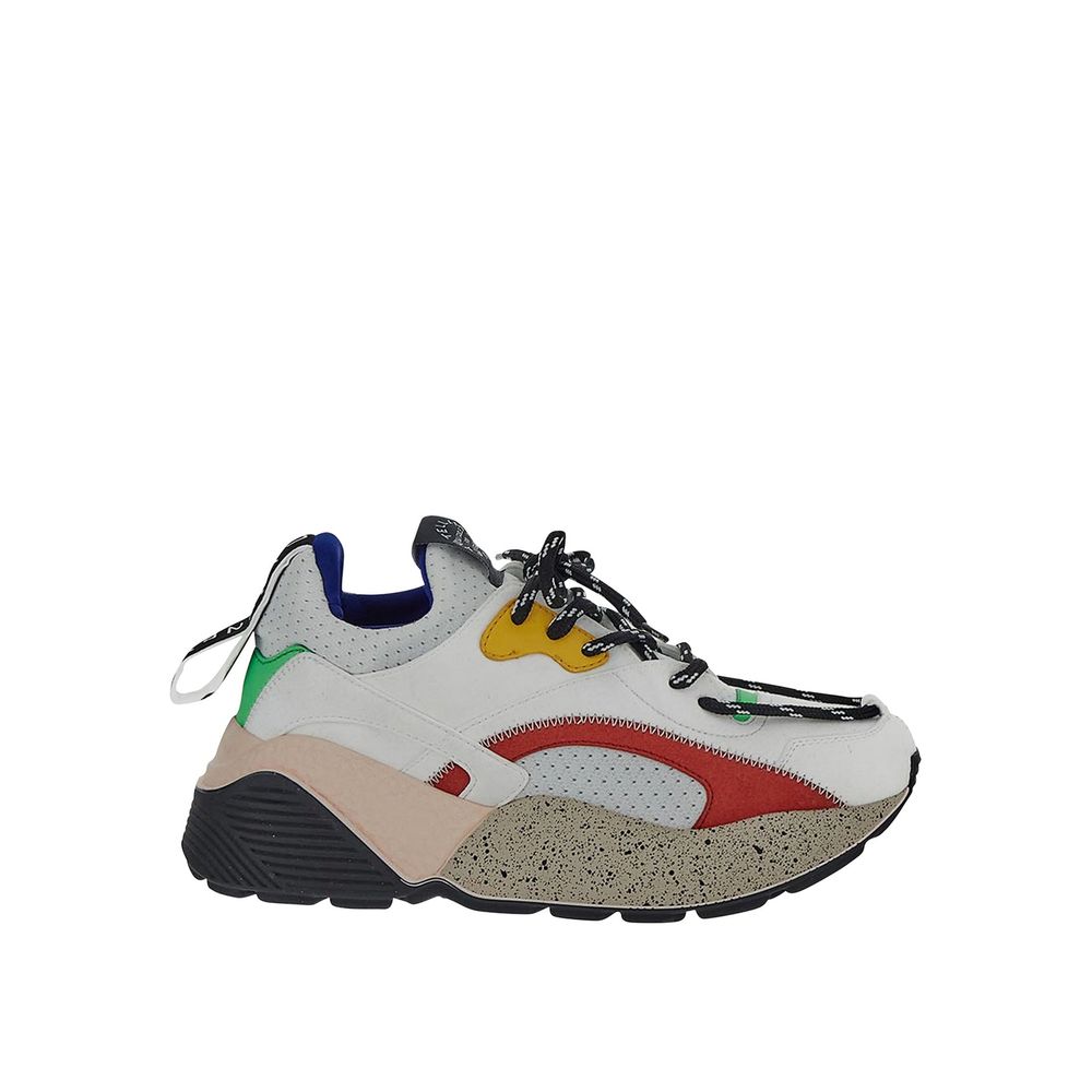 Stella McCartney white vegan leather chunky sneakers with thick soles and modern design, casual footwear for sustainable style.