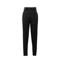 Prada black virgin wool dress pants with tailored fit and classic design, displayed on a neutral background.