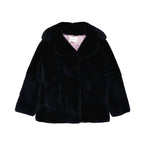 Alberta Ferretti blue rabbit fur full-length jacket with a luxurious, plush texture and elegant design.