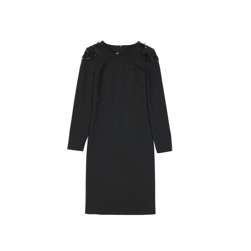 Black Alberta Ferretti cocktail dress made of elastane, featuring a fitted silhouette and elegant design perfect for formal occasions.