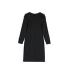 Black Alberta Ferretti cocktail dress made of elastane, featuring a sleek, fitted design suitable for elegant occasions.