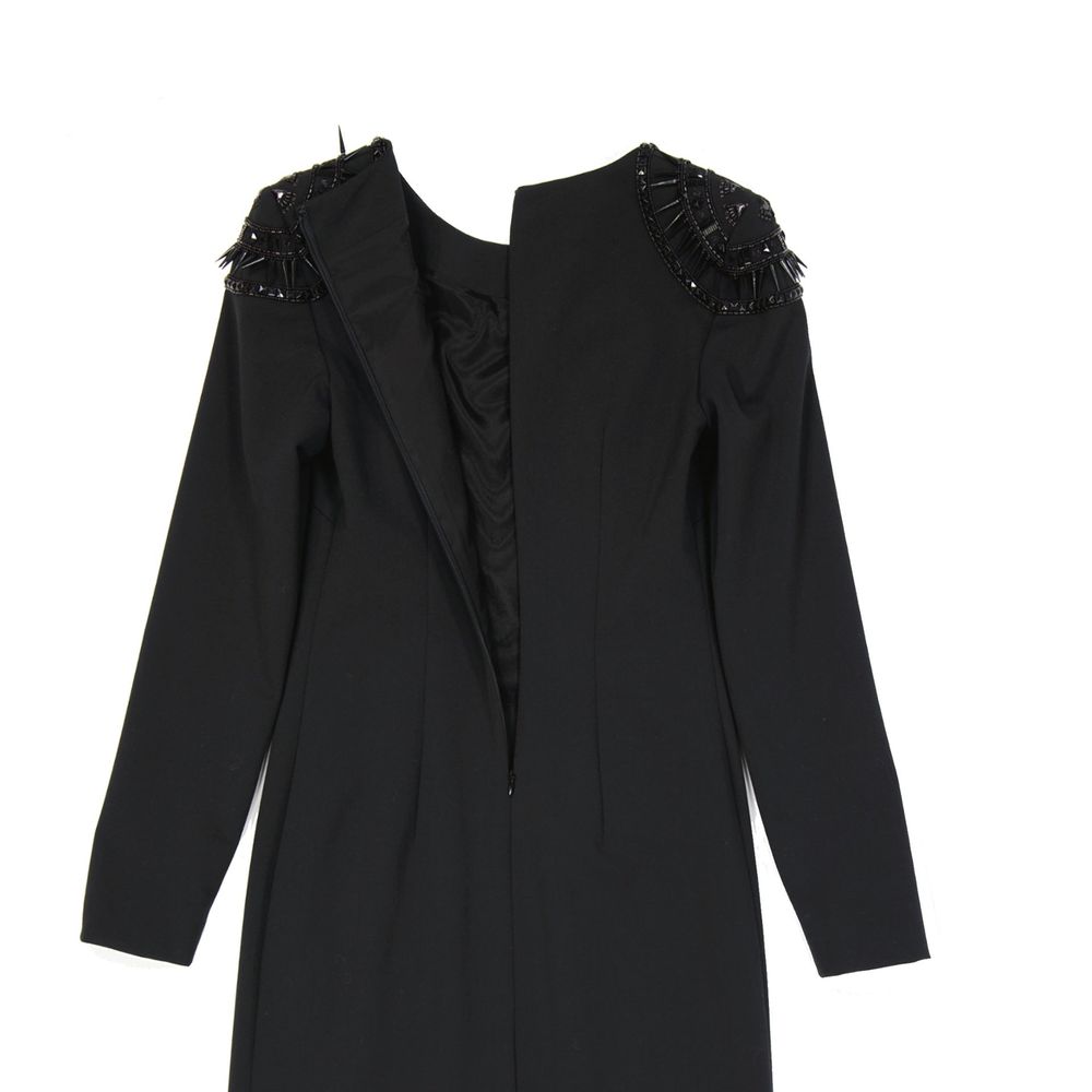 Black Alberta Ferretti cocktail dress made of elastane with a fitted silhouette and elegant design, perfect for formal occasions.
