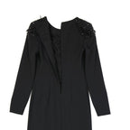 Black Alberta Ferretti cocktail dress made of elastane with a fitted silhouette and elegant design, perfect for formal occasions.