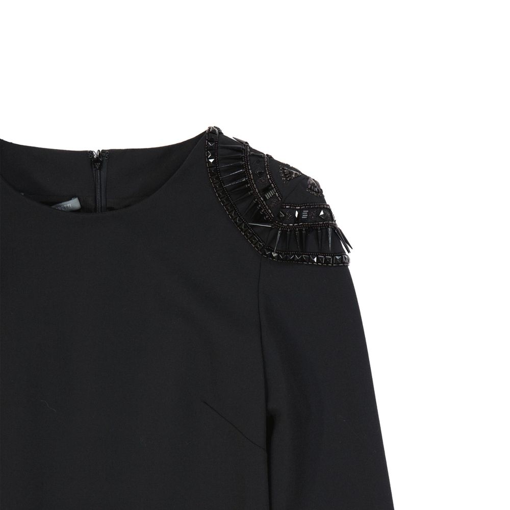 Black Alberta Ferretti cocktail dress made of elastane with a fitted silhouette and elegant design, suitable for formal occasions.