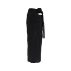 Black elastane long skirt by Dolce & Gabbana, featuring a sleek, fitted design with subtle detailing and a smooth fabric finish.