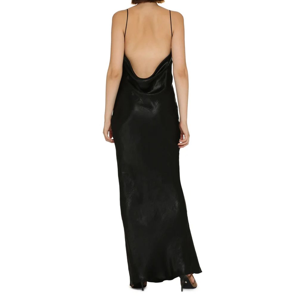 Saint Laurent black acetate casual dress displayed on a mannequin, showcasing a sleek, modern design with clean lines and elegant style.