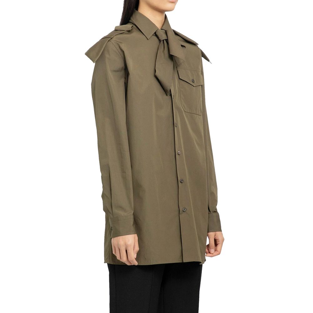 Prada bicolor cotton pattern shirt featuring a stylish design with contrasting colors and a classic fit.