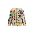 Valentino Garavani multicolor wool cardigan with vibrant striped patterns and a cozy, stylish fit.
