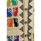 Valentino Garavani multicolor wool cardigan with a cozy knit texture, featuring vibrant color blocks and a classic button-up design.