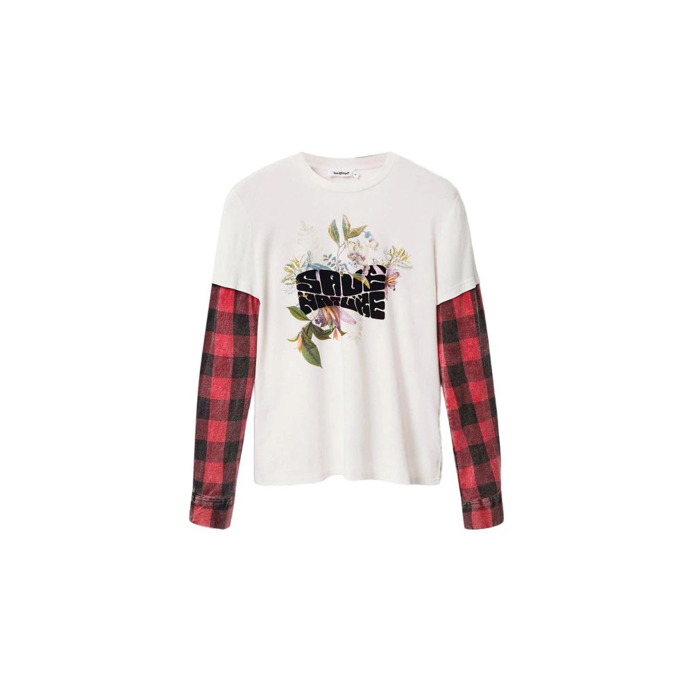 Desigual White Cotton T-Shirt Desigual