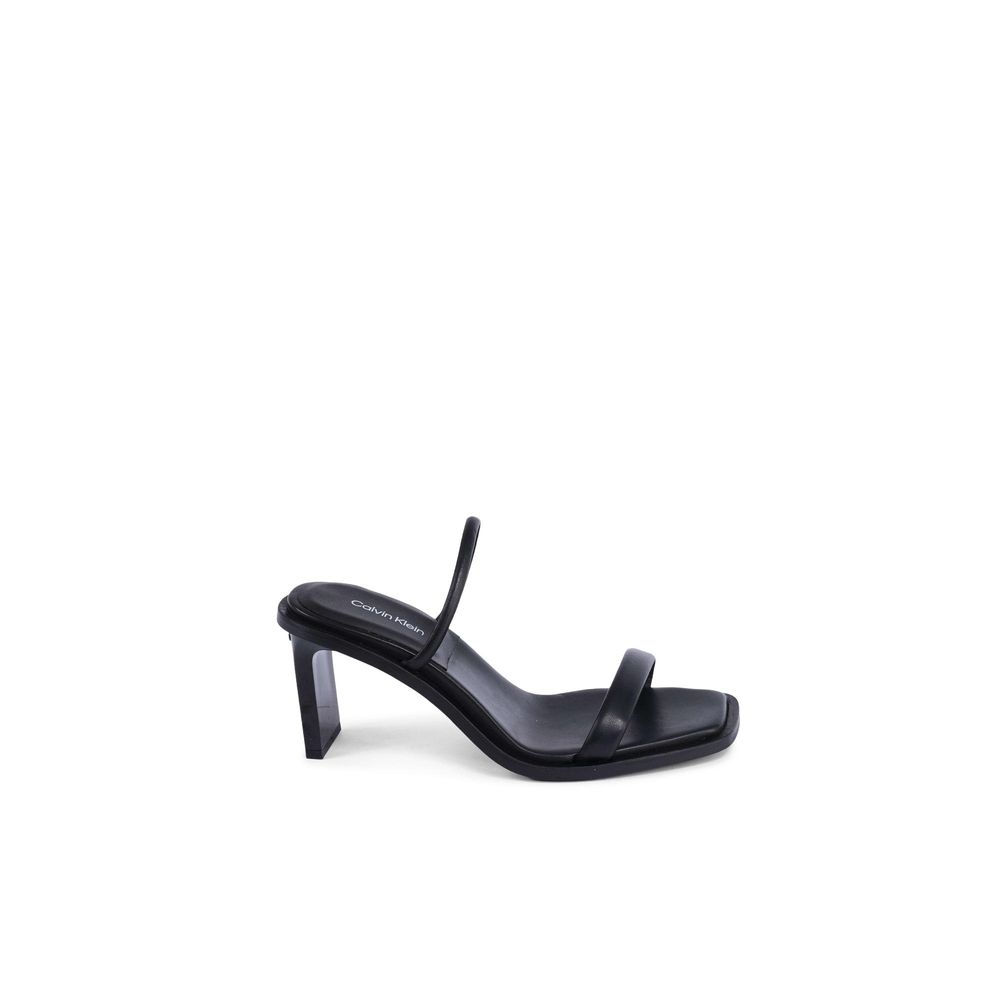 Calvin Klein Black Leather Stiletto Heel Sandals Calvin Klein