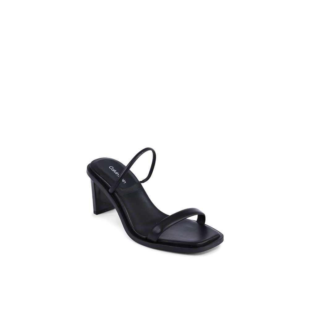 Calvin Klein Black Leather Stiletto Heel Sandals Calvin Klein