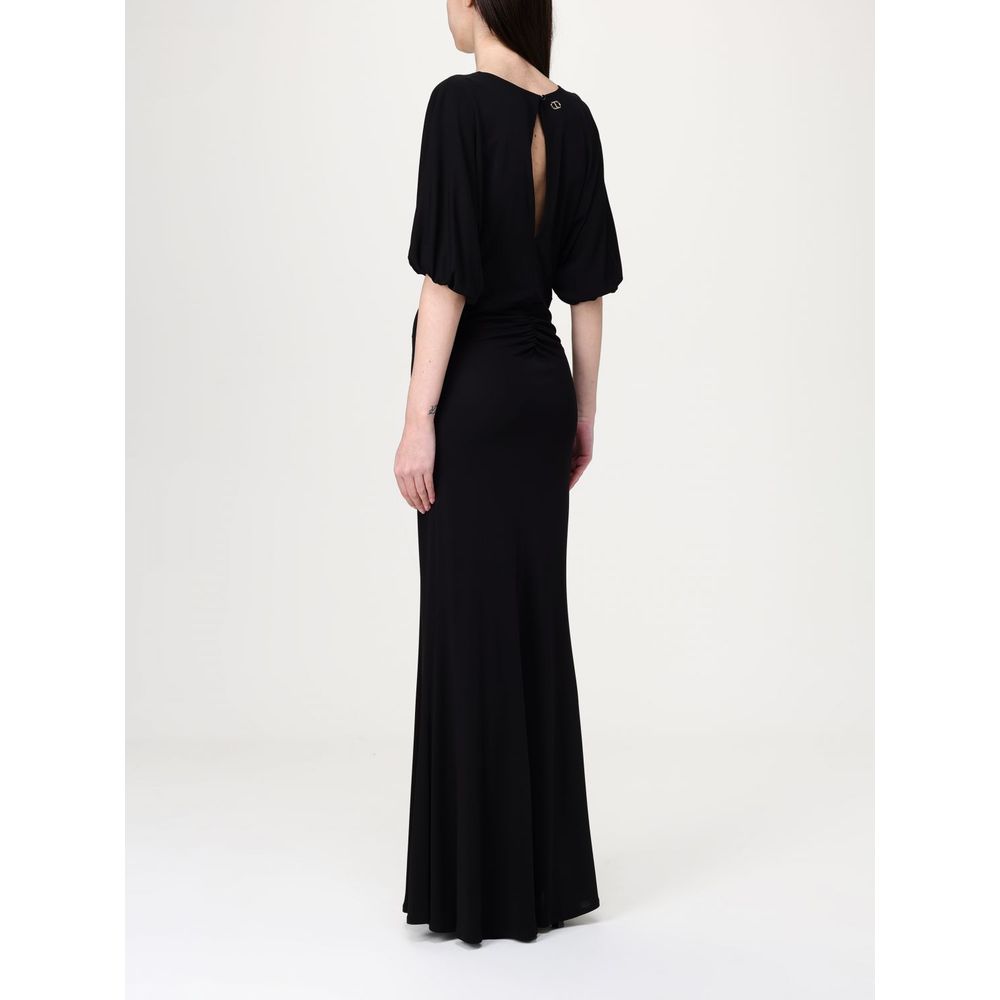 Twinset Black Elastane Casual Dress Twinset