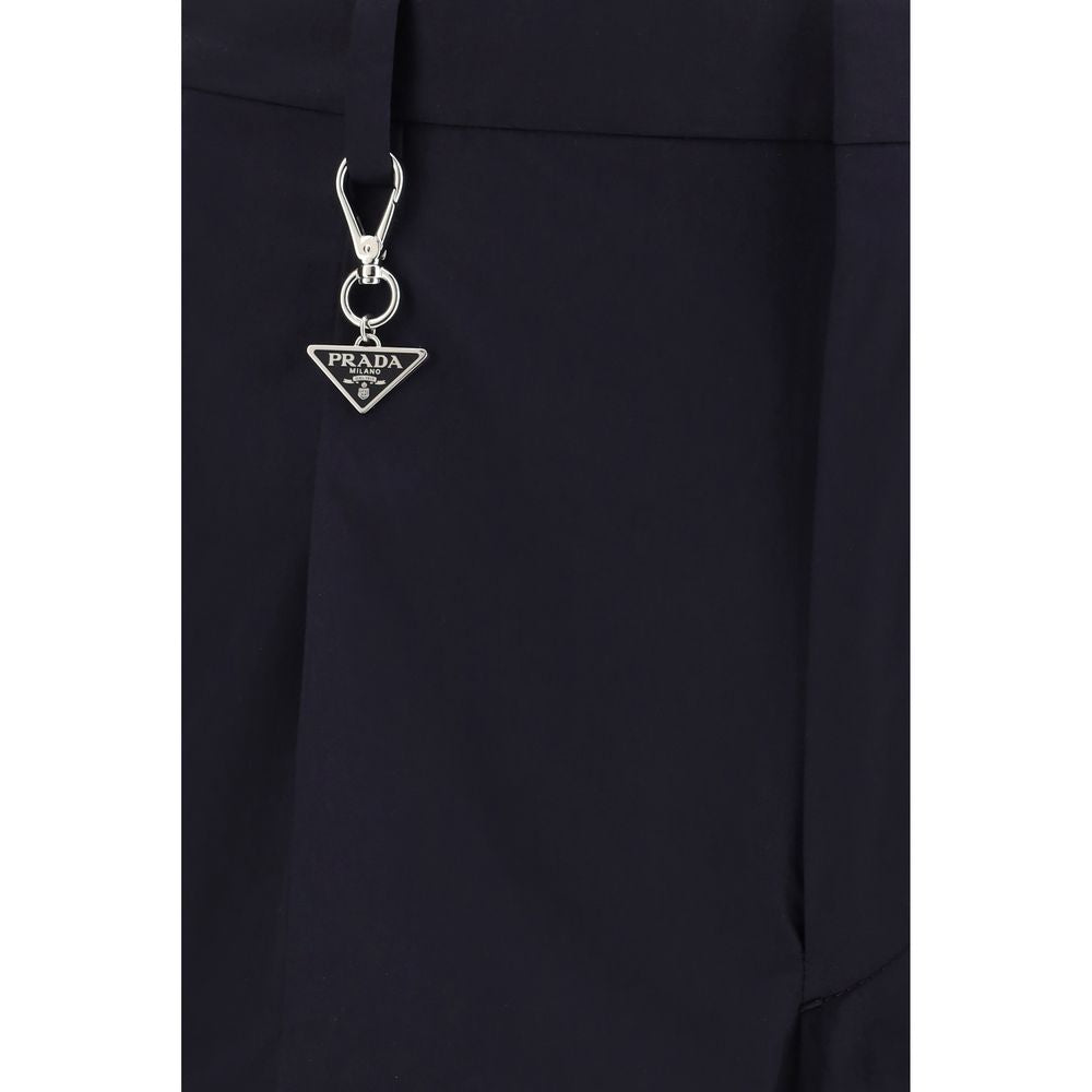 Prada Blue Cotton Casual Pants Prada