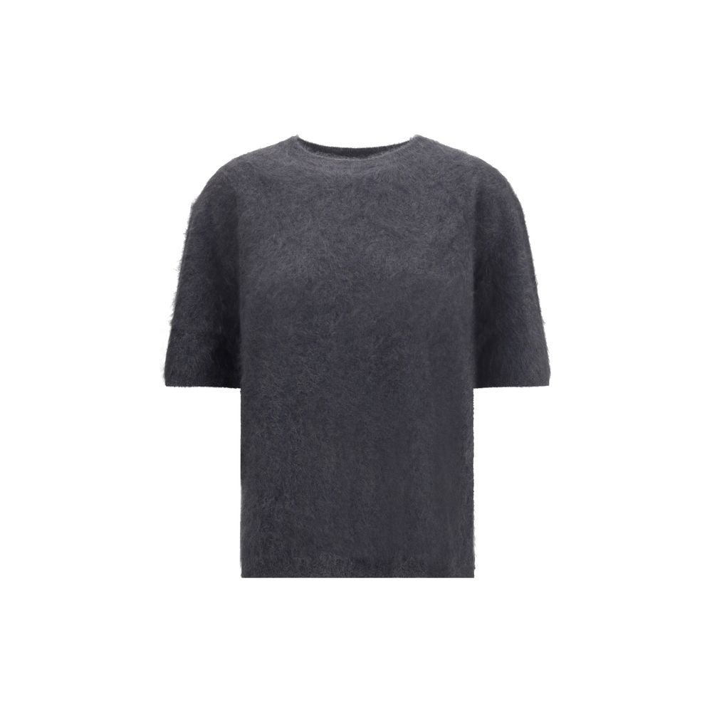 Lisa Yang Grey Cashmere Short Sleeve Sweater Lisa Yang