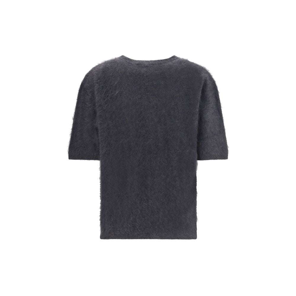 Lisa Yang Grey Cashmere Short Sleeve Sweater Lisa Yang