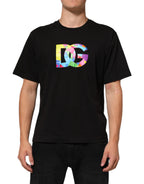 Dolce & Gabbana Black Logo Print Cotton Crew Neck T-shirt - Eljoys Fashion 