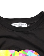 Dolce & Gabbana Black Logo Print Cotton Crew Neck T-shirt - Eljoys Fashion 
