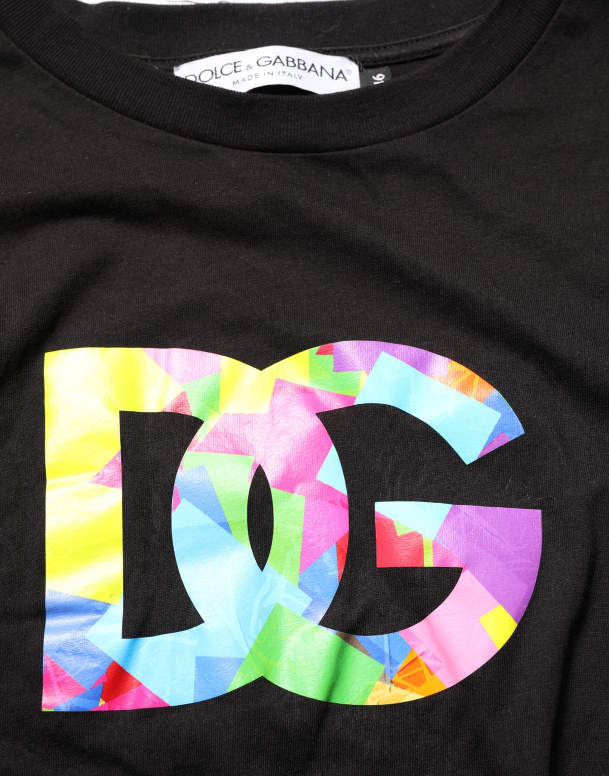 Dolce & Gabbana Black Logo Print Cotton Crew Neck T-shirt - Eljoys Fashion 