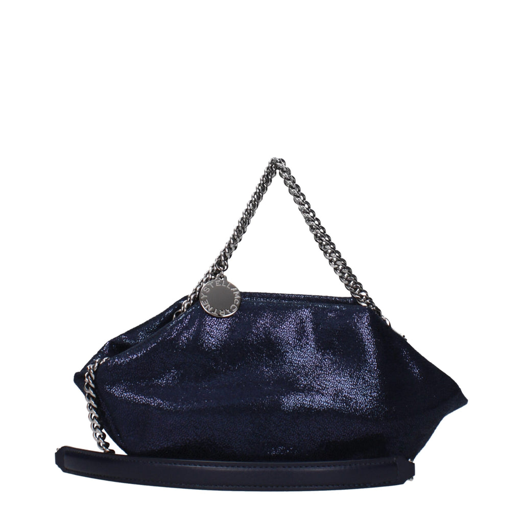 Blue leather handbag by Stella McCartney, stylish and sleek with clean design and subtle branding visible in the image.