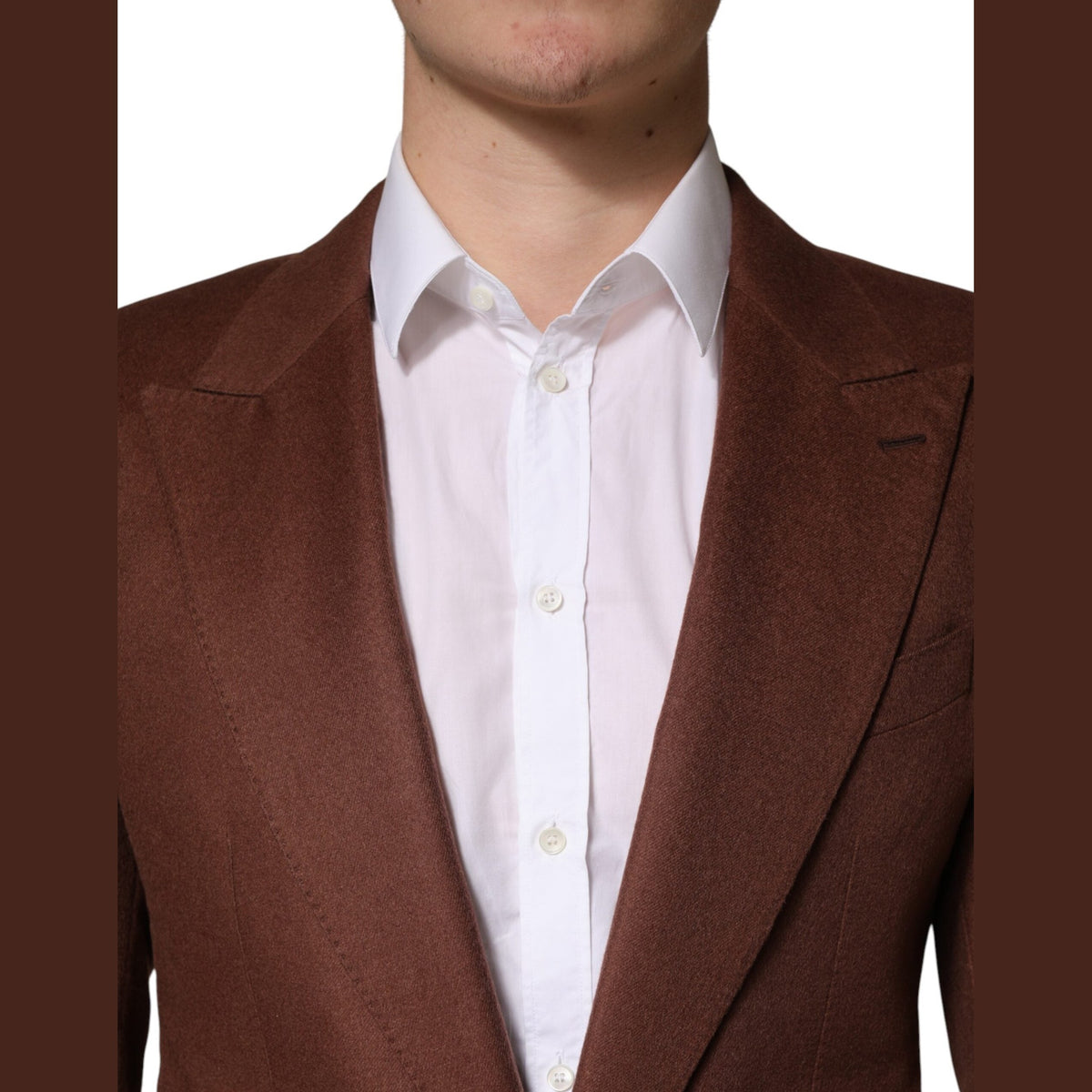 Dolce & Gabbana Brown Cashmere Single Breasted Jacket Blazer
