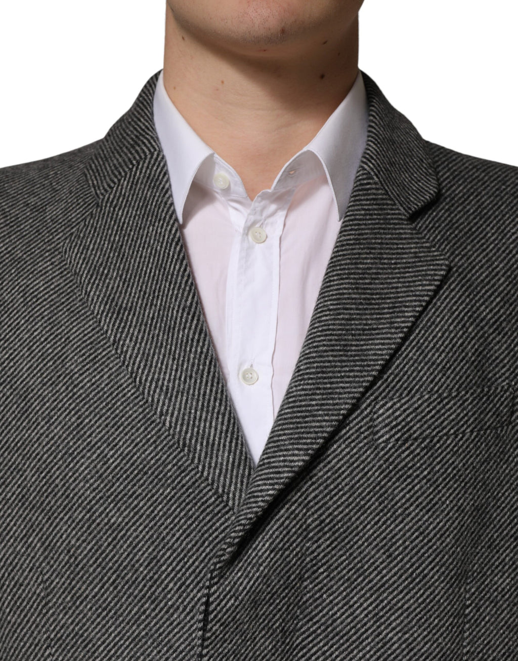 Dolce & Gabbana Gray Single Breasted Men Trench Coat Jacket