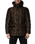 Dolce & Gabbana Black Floral Jacquard Quilted Hooded Jacket - Eljoys Fashion 
