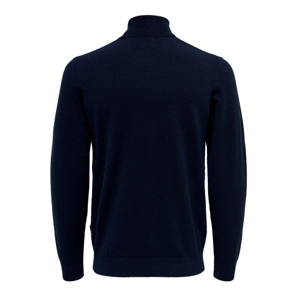 Only & Sons Blue Polyester Turtleneck Only & Sons