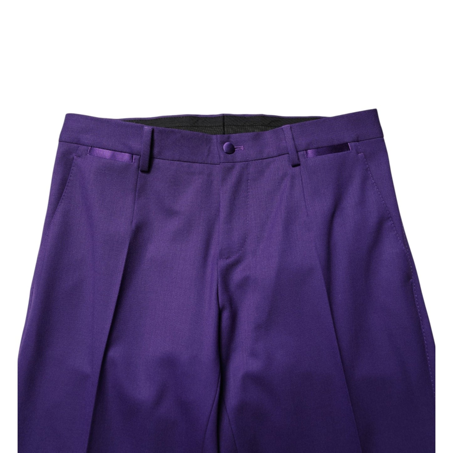 Dolce & Gabbana Purple Wool Skinny Dress Men Trouser Pants