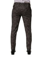 Dolce & Gabbana Brown Wool Plaid Skinny Dress Trouser Pants