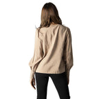 Vila Clothes Beige Silk Blouse Vila Clothes
