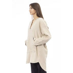 Alpha Studio Beige Wool Hoodie Alpha Studio