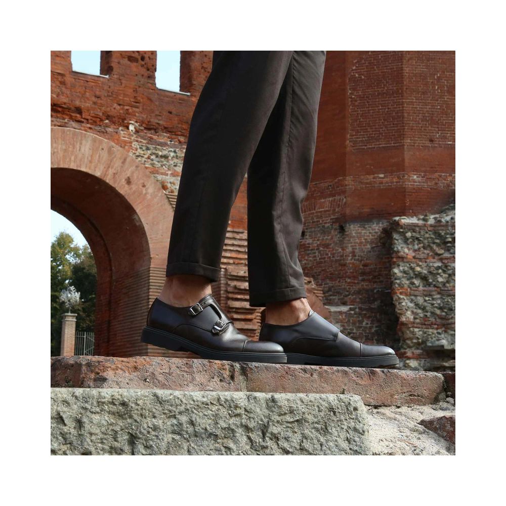 Duca di Morrone Black Leather Slip-On Loafers Duca di Morrone