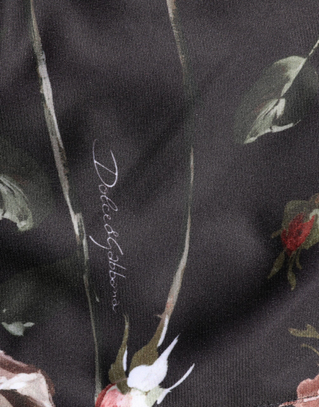 Black floral straight-leg chino trouser pants by Dolce & Gabbana, featuring a tailored fit and floral pattern detail.