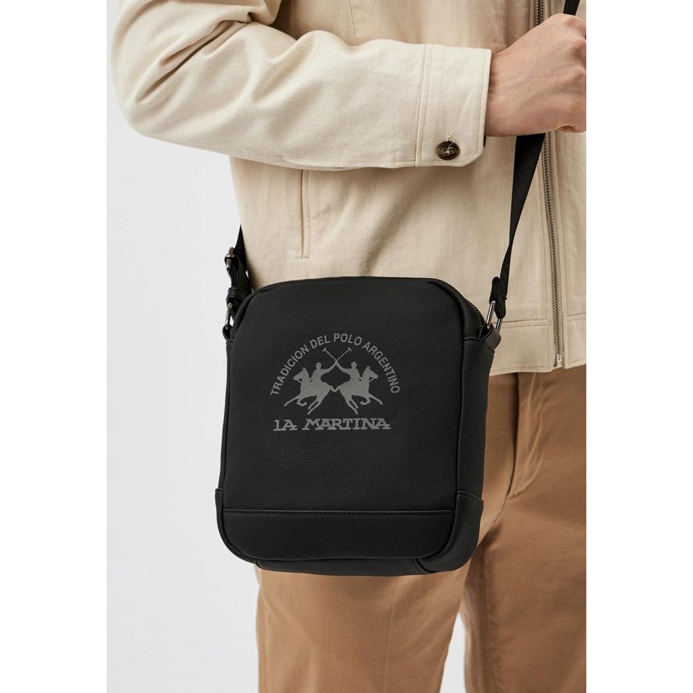 La Martina Black Polyethylene Crossbody Bag - Eljoys Fashion 
