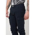 Gas Blue Cotton Cargo Pants