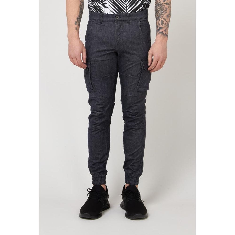 Gas Blue Polyester Cargo Pants - Eljoys Fashion 