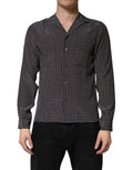 Dolce & Gabbana Black Patterned Silk Men Button Down Shirt - Eljoys Fashion 