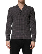 Dolce & Gabbana Black Patterned Silk Men Button Down Shirt - Eljoys Fashion 