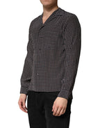 Dolce & Gabbana Black Patterned Silk Men Button Down Shirt - Eljoys Fashion 