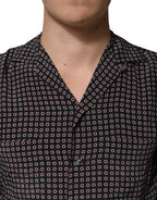 Dolce & Gabbana Black Patterned Silk Men Button Down Shirt - Eljoys Fashion 
