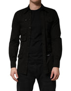 Dolce & Gabbana Black Cotton Collared Men Button Down Shirt - Eljoys Fashion 