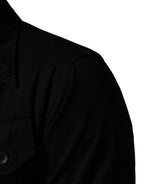 Dolce & Gabbana Black Cotton Collared Men Button Down Shirt - Eljoys Fashion 