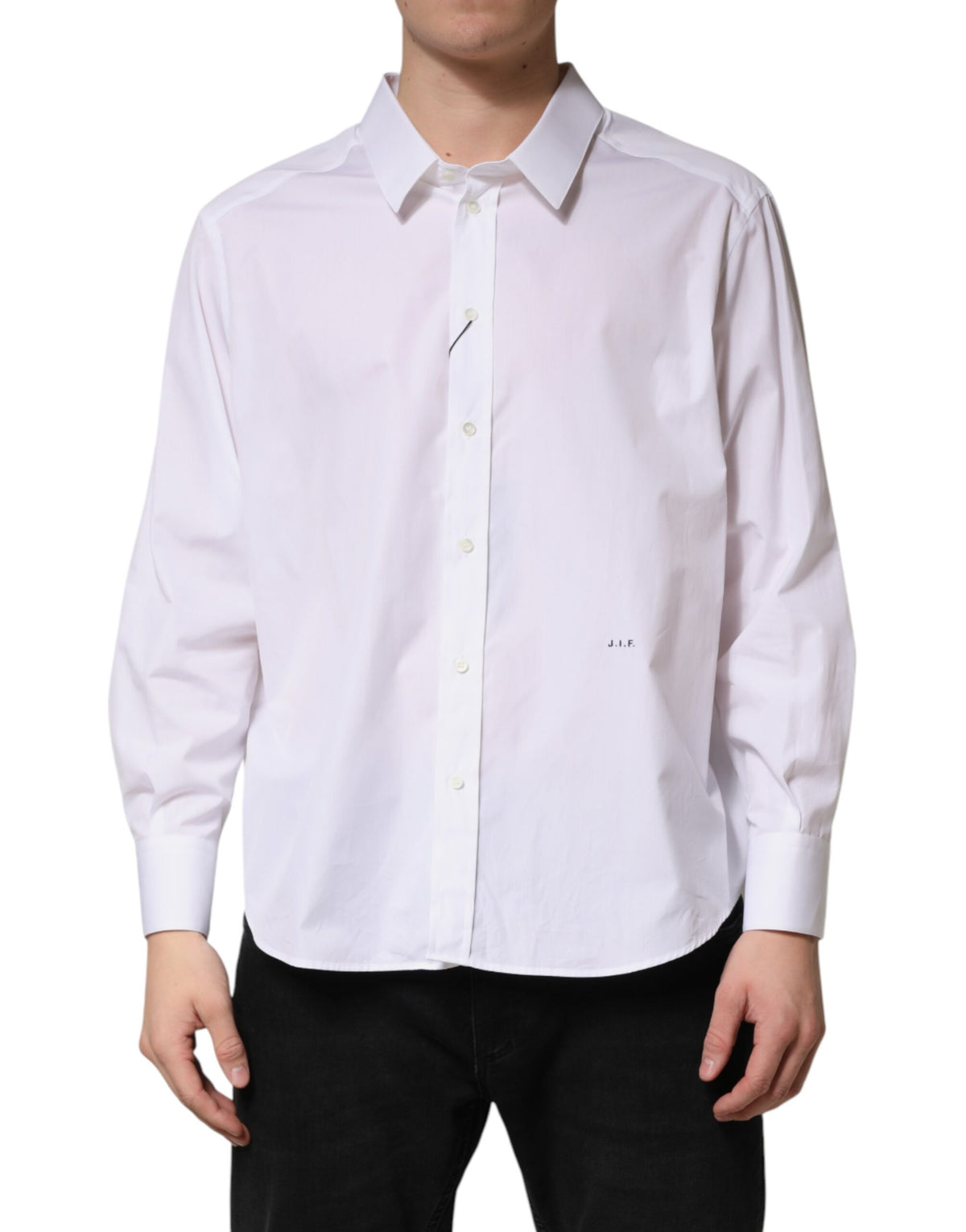Dolce & Gabbana white SARTORIA cotton dress shirt with a classic collar and button-down front.