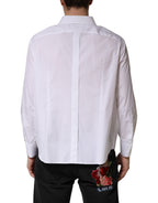 Dolce & Gabbana white Sartoria cotton dress shirt with a classic collar, tailored fit, and subtle stitching details.