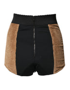 Dolce & Gabbana Brown Cotton High Waisted Hot Pants Shorts - Eljoys Fashion 