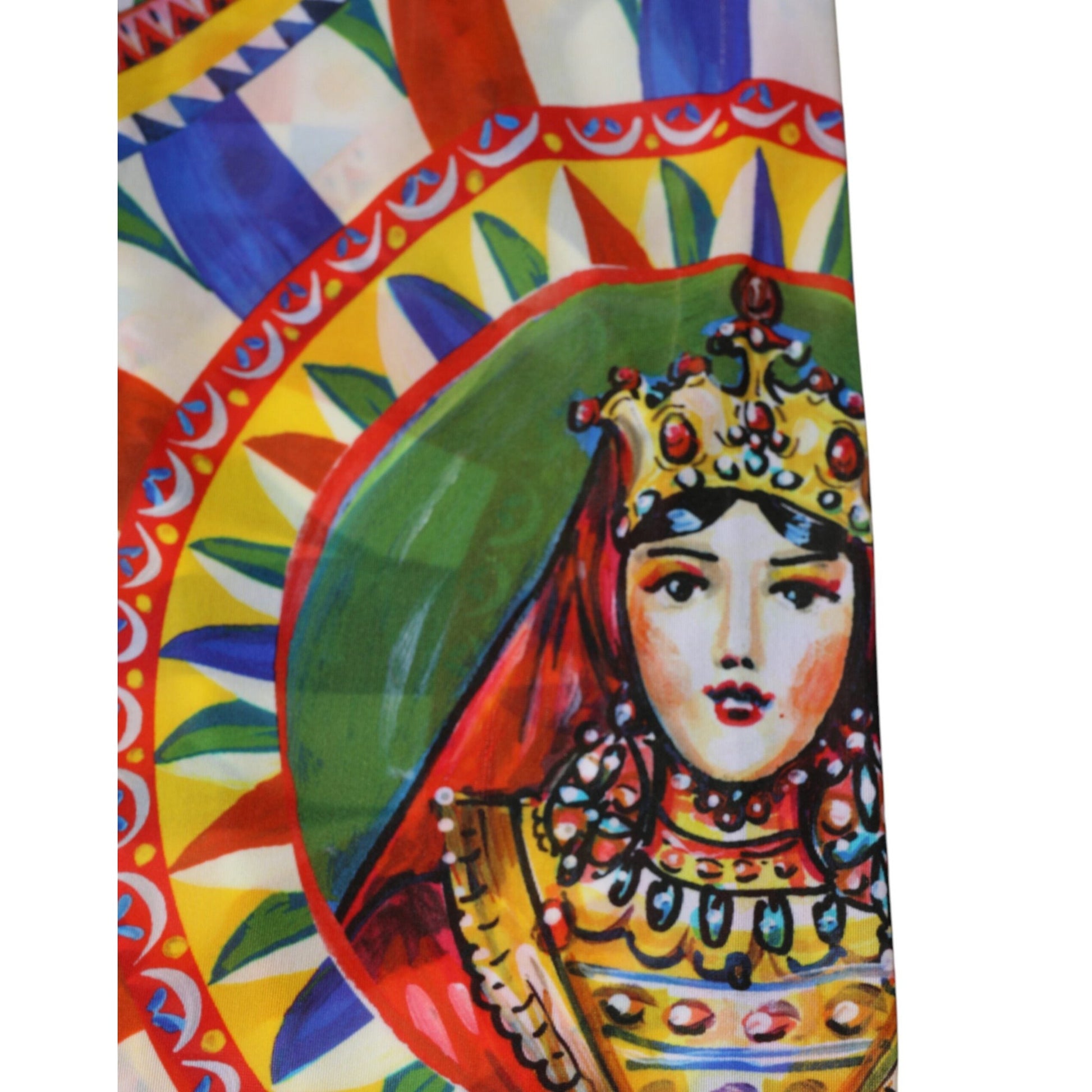 Dolce & Gabbana Multicolor Carretto Leggings High Waist Pants