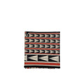 Black wool scarf by Lanvin displayed flat with a smooth, soft texture and subtle branding details visible.