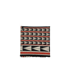 Black wool scarf by Lanvin displayed flat with a smooth, soft texture and subtle branding details visible.
