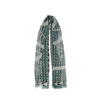 Lanvin bicolor wool scarf with elegant color block design, soft and warm fabric, ideal for stylish winter accessories.
